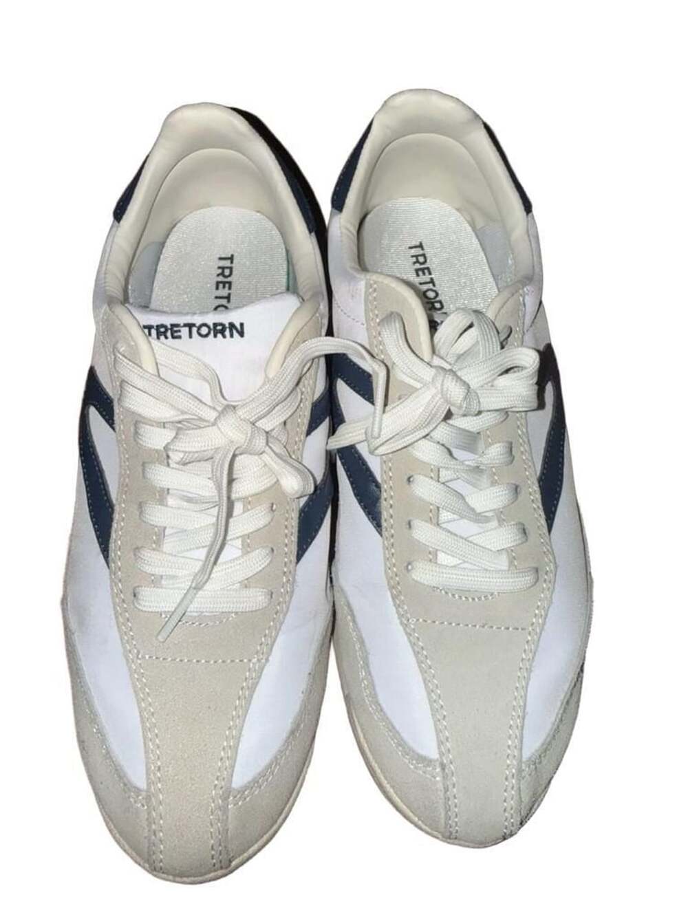 Tretorn Rawlins Size 7.5M White Navy Sneakers